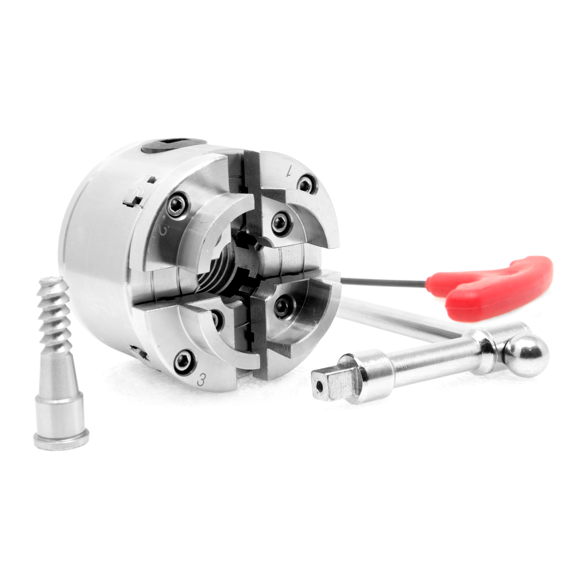 WEN 4-Jaw Self-Centering Keyed Lathe Chuck Set - 2.75in., Dovetailed Jaws, Model# LA4275